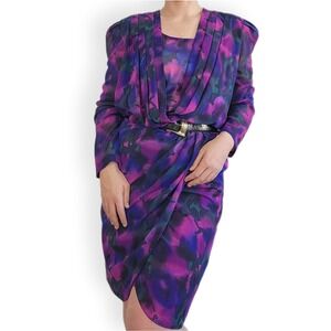 80s Abstract Wrap Dress By Liz Roberts 10